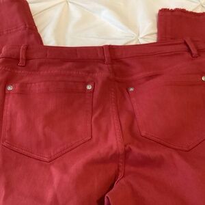 J.Jill Denim Authentic Fit Cropped Jeans raw hem Light Red Size 10